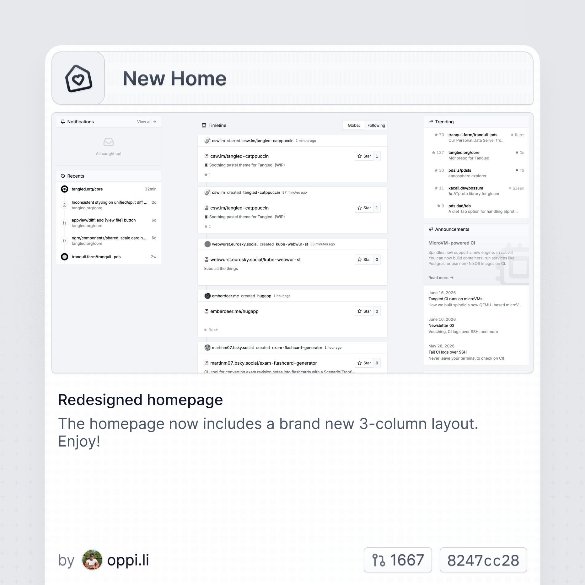 New Home feature
card